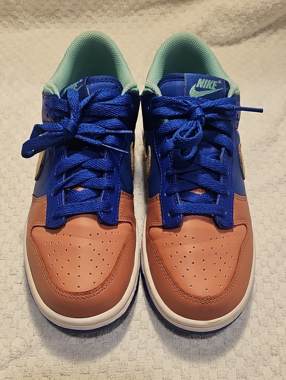 Nike Kids Low-Top Sneakers - Blue, Brown & Mint